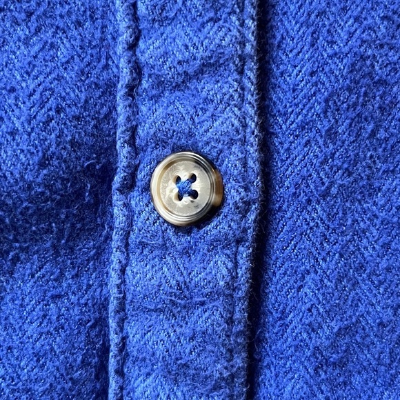 BP + Wildfang Blue Herringbone Flannel Button Up Shirt Women’s 2X - Picture 7 of 9